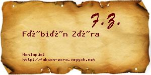 Fábián Zóra névjegykártya